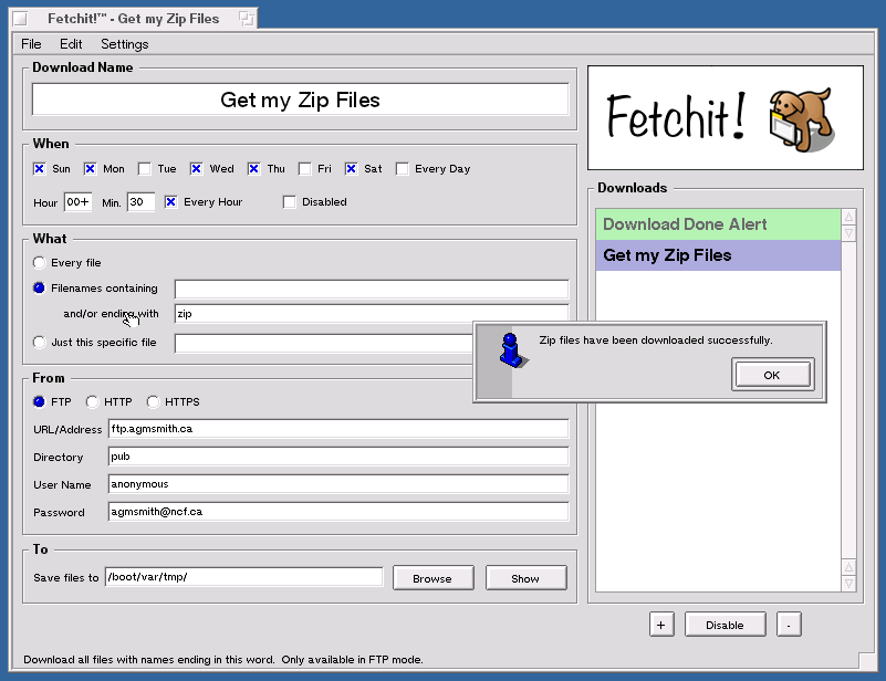 [Screen Shot of Fetchit! URL Input Form]