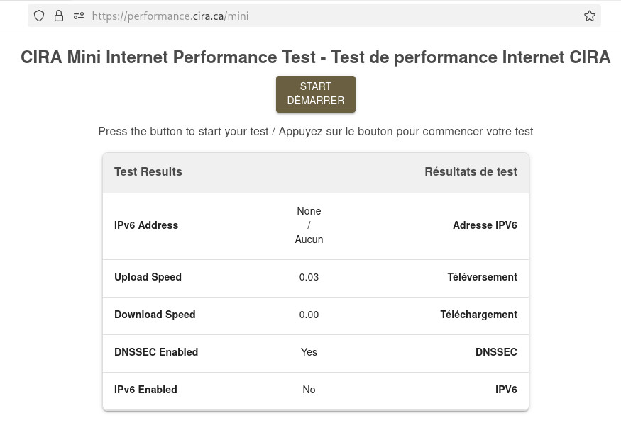 [CIRA Mini Test - simple table of results]